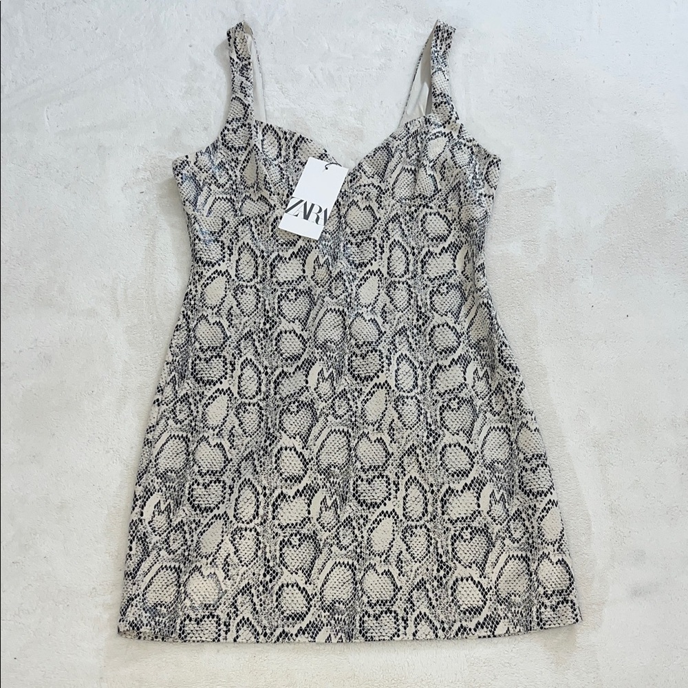 Zara Monochrome Snake Pattern Dress